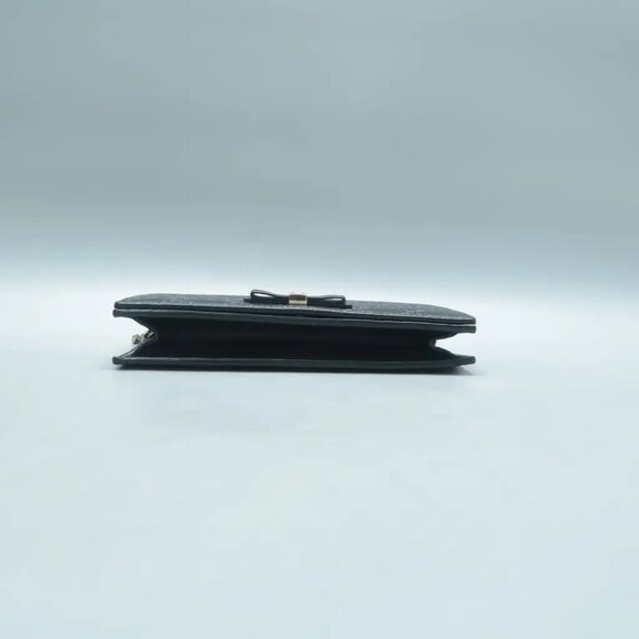 100% Authentic GUCCI Black Wallet on Chain Leather Shoulder Bag 615-11624 - Picture 5 of 12